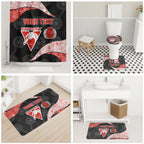 Personalized Sydney Football Bathroom Set Easter Egg Pattern Red White Tribal Dot Art Style
