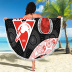 Personalized Sydney Football Beach Blanket Easter Egg Pattern Red White Tribal Dot Art Style