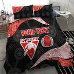 Personalized Sydney Football Bedding Set Easter Egg Pattern Red White Tribal Dot Art Style