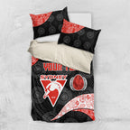 Personalized Sydney Football Bedding Set Easter Egg Pattern Red White Tribal Dot Art Style