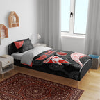Personalized Sydney Football Bedding Set Easter Egg Pattern Red White Tribal Dot Art Style