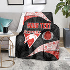 Personalized Sydney Football Blanket Easter Egg Pattern Red White Tribal Dot Art Style