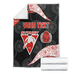 Personalized Sydney Football Blanket Easter Egg Pattern Red White Tribal Dot Art Style