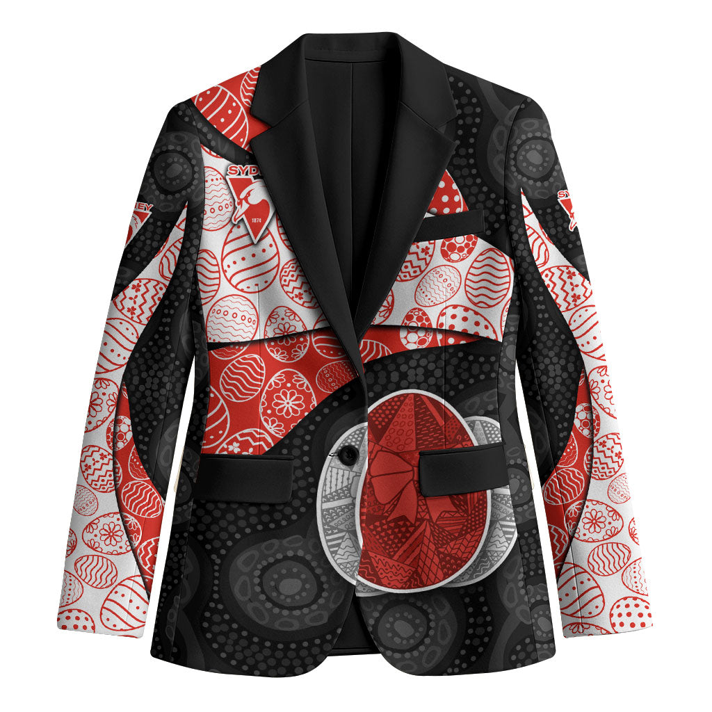 Personalized Sydney Football Blazer Easter Egg Pattern Red White Tribal Dot Art Style