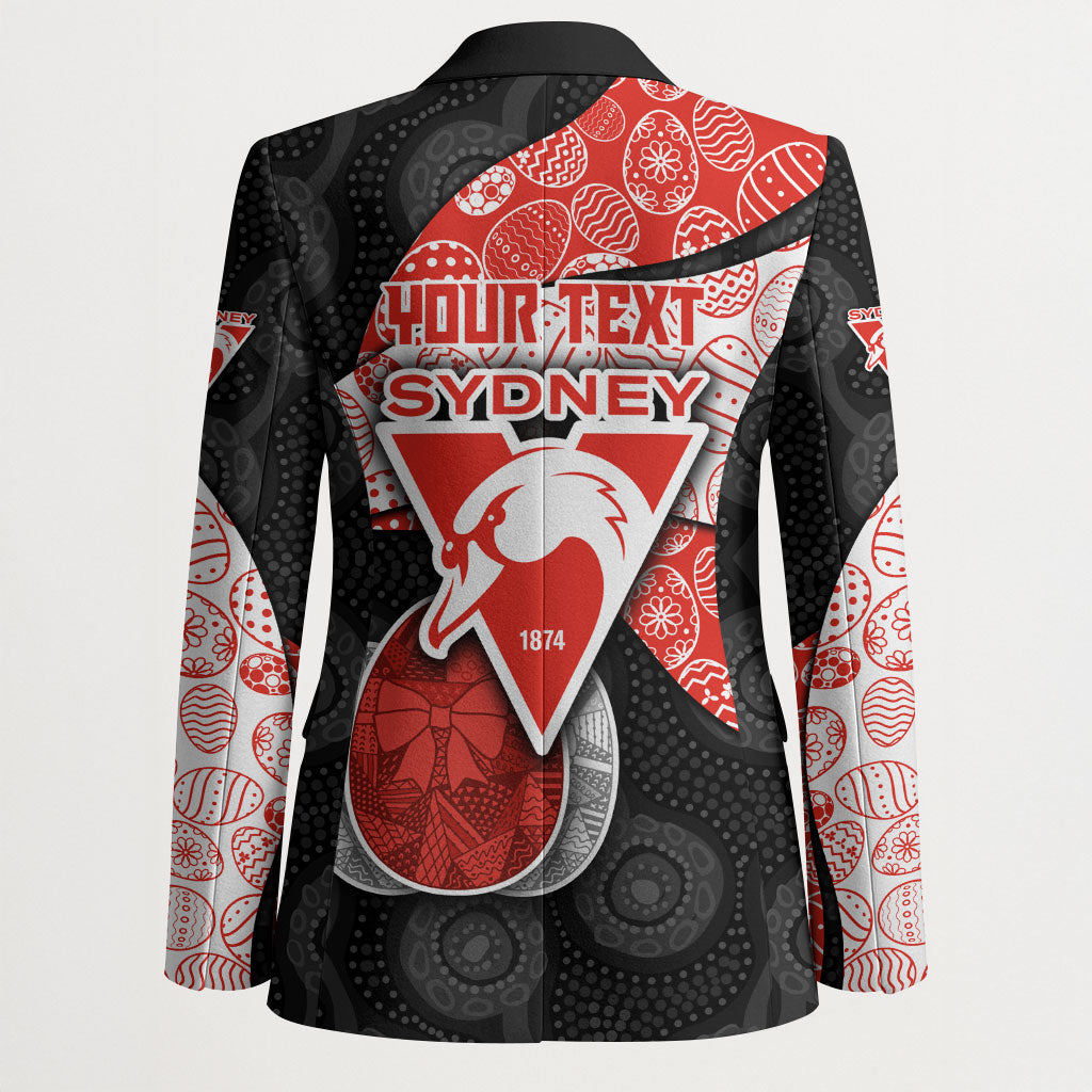 Personalized Sydney Football Blazer Easter Egg Pattern Red White Tribal Dot Art Style