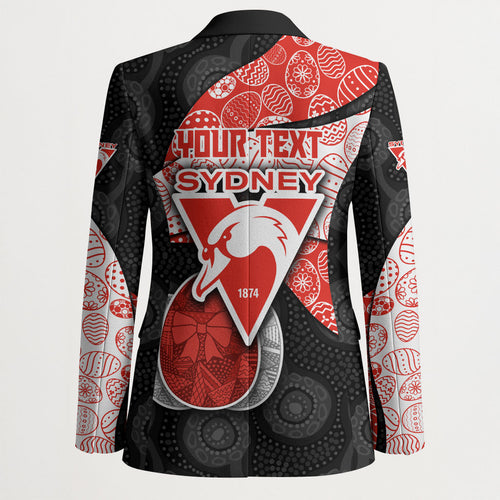 Personalized Sydney Football Blazer Easter Egg Pattern Red White Tribal Dot Art Style