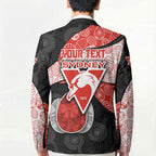 Personalized Sydney Football Blazer Easter Egg Pattern Red White Tribal Dot Art Style
