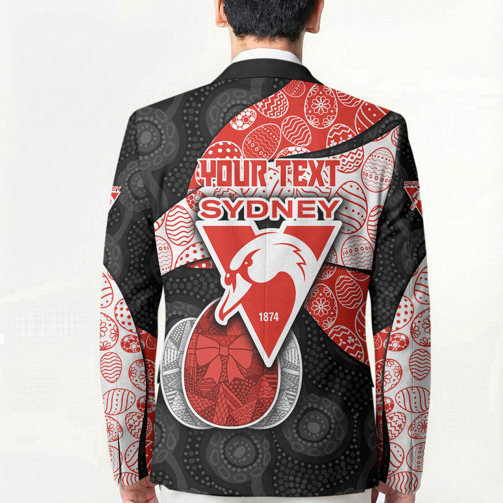 Personalized Sydney Football Blazer Easter Egg Pattern Red White Tribal Dot Art Style