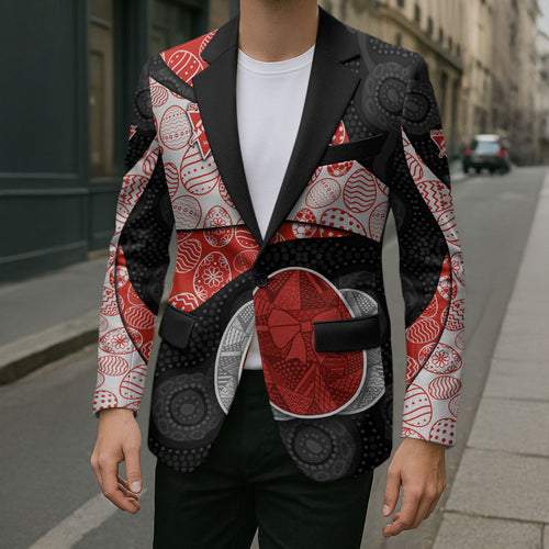 Personalized Sydney Football Blazer Easter Egg Pattern Red White Tribal Dot Art Style