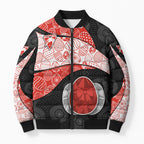 Personalized Sydney Football Bomber Puffer Jacket Easter Egg Pattern Red White Tribal Dot Art Style