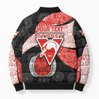Personalized Sydney Football Bomber Puffer Jacket Easter Egg Pattern Red White Tribal Dot Art Style