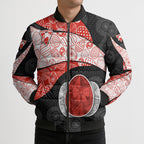 Personalized Sydney Football Bomber Puffer Jacket Easter Egg Pattern Red White Tribal Dot Art Style