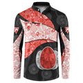 Personalized Sydney Football Button Sweatshirt Easter Egg Pattern Red White Tribal Dot Art Style