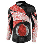 Personalized Sydney Football Button Sweatshirt Easter Egg Pattern Red White Tribal Dot Art Style