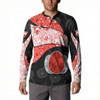 Personalized Sydney Football Button Sweatshirt Easter Egg Pattern Red White Tribal Dot Art Style