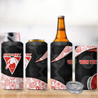 Personalized Sydney Football 4 in 1 Can Cooler Tumbler Easter Egg Pattern Red White Tribal Dot Art Style