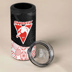 Personalized Sydney Football 4 in 1 Can Cooler Tumbler Easter Egg Pattern Red White Tribal Dot Art Style