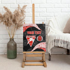 Personalized Sydney Football Canvas Wall Art Easter Egg Pattern Red White Tribal Dot Art Style