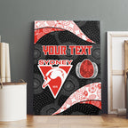 Personalized Sydney Football Canvas Wall Art Easter Egg Pattern Red White Tribal Dot Art Style