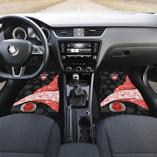 Personalized Sydney Football Car Mats Easter Egg Pattern Red White Tribal Dot Art Style