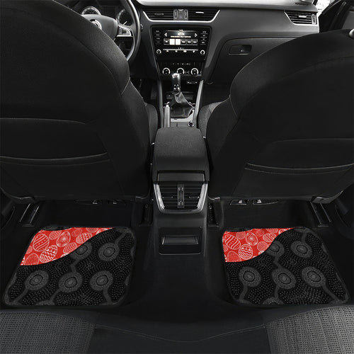 Personalized Sydney Football Car Mats Easter Egg Pattern Red White Tribal Dot Art Style