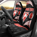 Personalized Sydney Football Car Seat Cover Easter Egg Pattern Red White Tribal Dot Art Style
