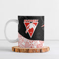 Personalized Sydney Football Ceramic Mug Easter Egg Pattern Red White Tribal Dot Art Style