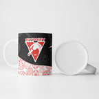 Personalized Sydney Football Ceramic Mug Easter Egg Pattern Red White Tribal Dot Art Style