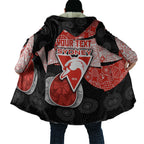 Personalized Sydney Football Cloak Easter Egg Pattern Red White Tribal Dot Art Style