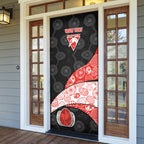 Personalized Sydney Football Door Cover Easter Egg Pattern Red White Tribal Dot Art Style