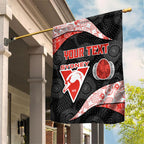 Personalized Sydney Football Garden Flag Easter Egg Pattern Red White Tribal Dot Art Style