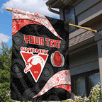 Personalized Sydney Football Garden Flag Easter Egg Pattern Red White Tribal Dot Art Style