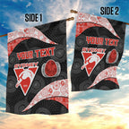Personalized Sydney Football Garden Flag Easter Egg Pattern Red White Tribal Dot Art Style