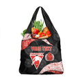 Personalized Sydney Football Grocery Bag Easter Egg Pattern Red White Tribal Dot Art Style