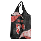 Personalized Sydney Football Grocery Bag Easter Egg Pattern Red White Tribal Dot Art Style