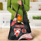 Personalized Sydney Football Grocery Bag Easter Egg Pattern Red White Tribal Dot Art Style