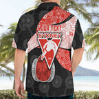 Personalized Sydney Football Hawaiian Shirt Easter Egg Pattern Red White Tribal Dot Art Style