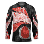 Personalized Sydney Football Hockey Jersey Easter Egg Pattern Red White Tribal Dot Art Style