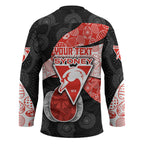 Personalized Sydney Football Hockey Jersey Easter Egg Pattern Red White Tribal Dot Art Style