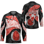 Personalized Sydney Football Hockey Jersey Easter Egg Pattern Red White Tribal Dot Art Style