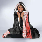 Personalized Sydney Football Hooded Blanket Easter Egg Pattern Red White Tribal Dot Art Style