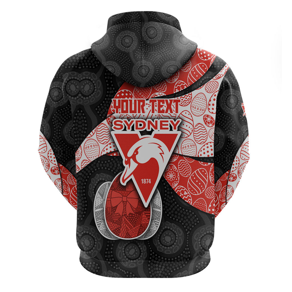 Personalized Sydney Football Hoodie Easter Egg Pattern Red White Tribal Dot Art Style