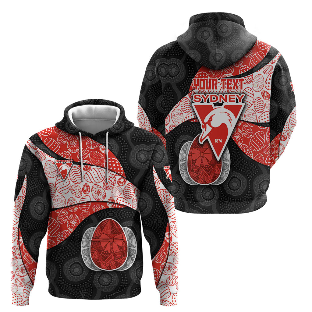 Personalized Sydney Football Hoodie Easter Egg Pattern Red White Tribal Dot Art Style