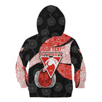 Personalized Sydney Football Kid Hoodie Easter Egg Pattern Red White Tribal Dot Art Style