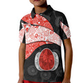 Personalized Sydney Football Kid Polo Shirt Easter Egg Pattern Red White Tribal Dot Art Style
