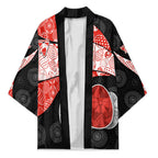 Personalized Sydney Football Kimono Easter Egg Pattern Red White Tribal Dot Art Style