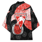 Personalized Sydney Football Kimono Easter Egg Pattern Red White Tribal Dot Art Style