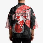 Personalized Sydney Football Kimono Easter Egg Pattern Red White Tribal Dot Art Style