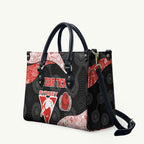 Personalized Sydney Football Leather Bag Easter Egg Pattern Red White Tribal Dot Art Style