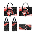 Personalized Sydney Football Leather Bag Easter Egg Pattern Red White Tribal Dot Art Style